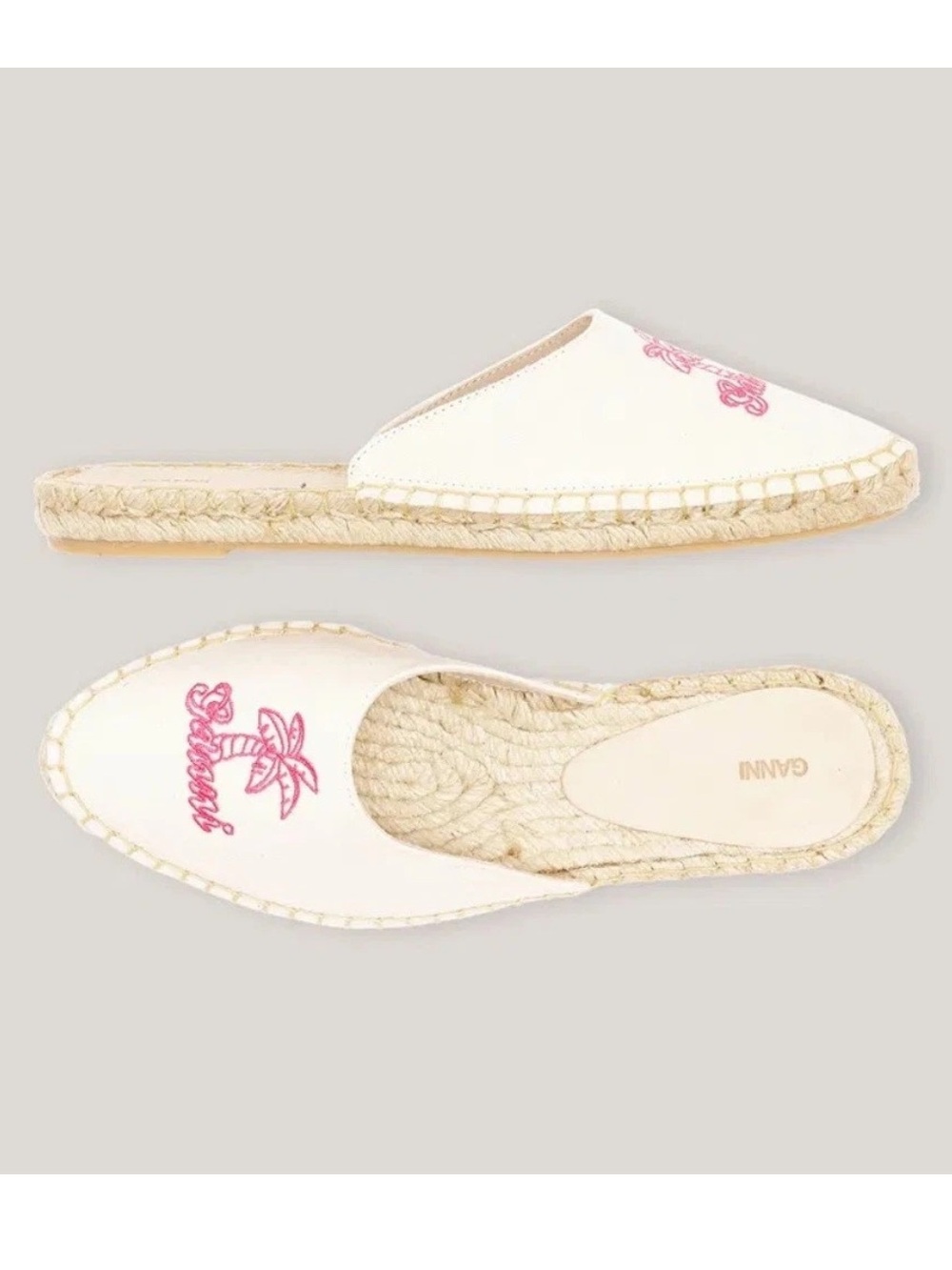 Ganni Canvas Graphic Print Espadrilles Slides Mules Women's 9 (40) New